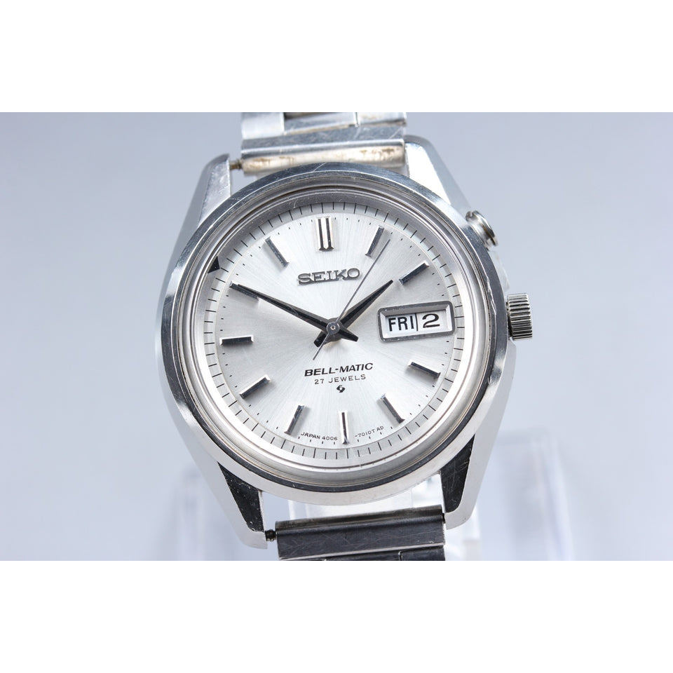 Near MINT* Seiko Bell-Matic 4006-7012 Silver DayDate 38mm ManualWind Men's Watch