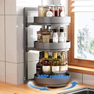 Kitchen storage rack detachable spice rack seasoning bottle storage rack can rotate 360° Rotating