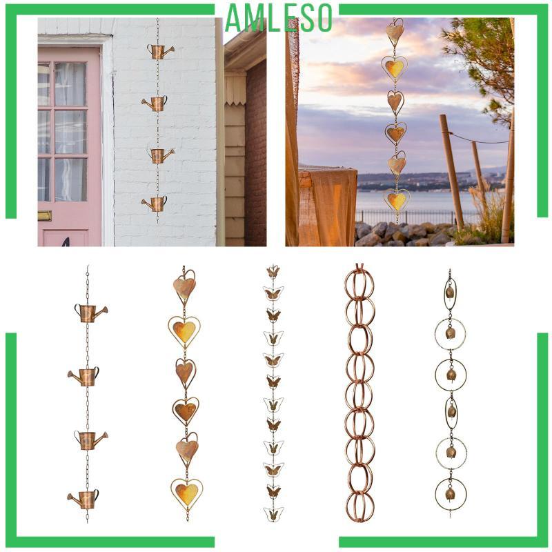 [Amleso] โซ่ฝนตกแต่งสําหรับ Gutter Functional เปลี่ยน Rain Gutter Drain Rain Water Catcher สําหรับลา