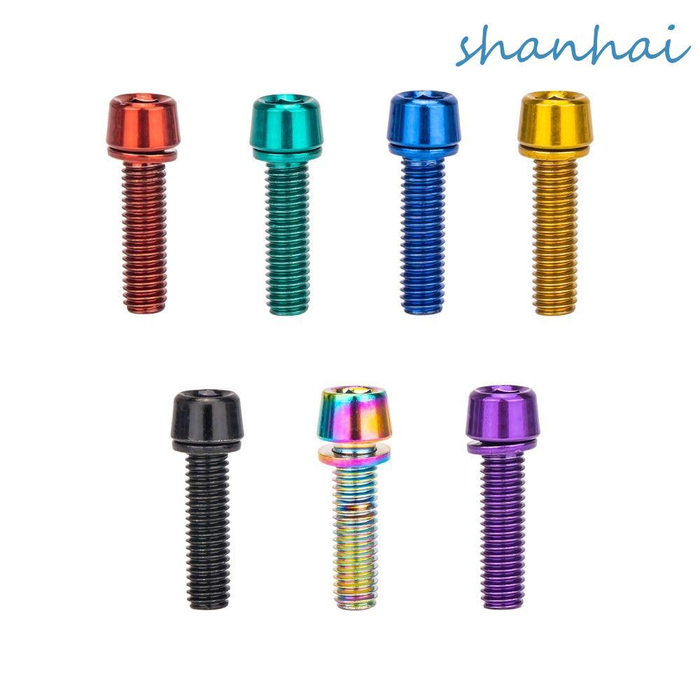 SHANHAI 6PCS จักรยาน Riser สกรู สแตนเลสสตีล ทนทานต่อการกัดกร่อน สำหรับจักรยานเสือหมอบและแฮนด์จักรยาน