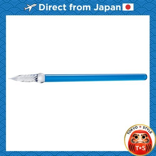 ปากกาแก้ว Sekisei Azone พร้อมกล่องและหลอดดูด สีน้ำเงิน AX-8513-00 [Direct from Japan]