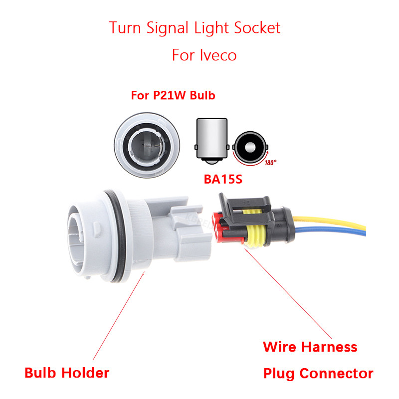 Iveco P21W ที่ใส่หลอดไฟไฟเลี้ยวซ็อกเก็ตสายไฟเชื่อมต่อ
