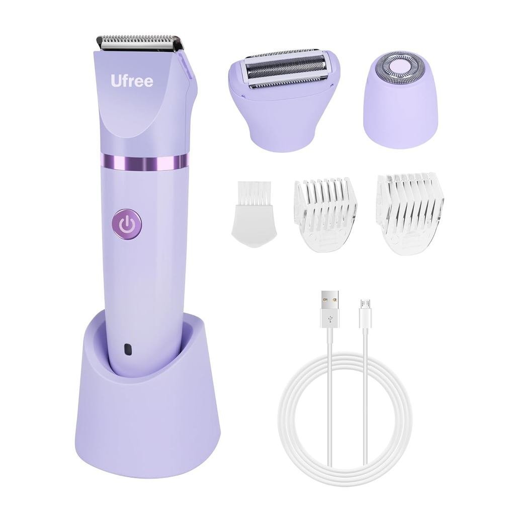 Ufree Bikini Trimmer Electric Razors for Women, Rechargeable Pubic Body Hair Trimmer Electric Shaver