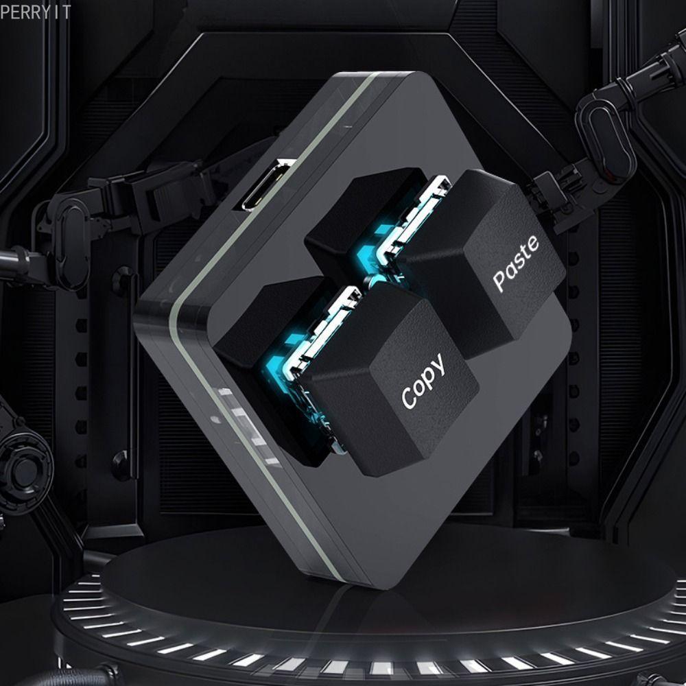 PERRY Copy Paste ปุ่มกดอะคริลิค Custom Mini 2 Key ปุ่มกด, Hot Swap ความสว่าง Mini Type-c อินเทอร์เฟซ