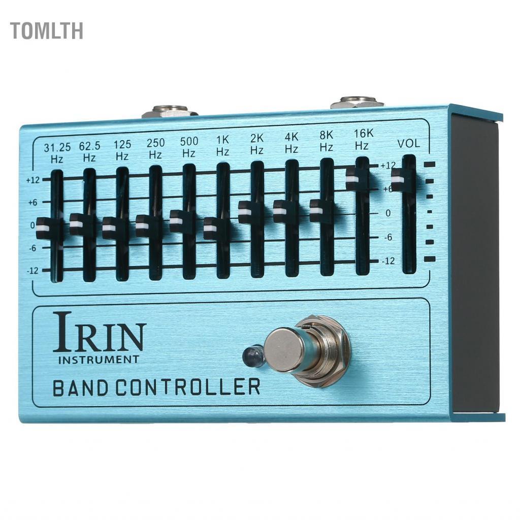 Tomlth Tomlth fangzi 10-Band EQ กีตาร์ MINI Equalizer พร้อม True BYPASS สำหรับเบสอลูมิเนียมอัลลอยด์-