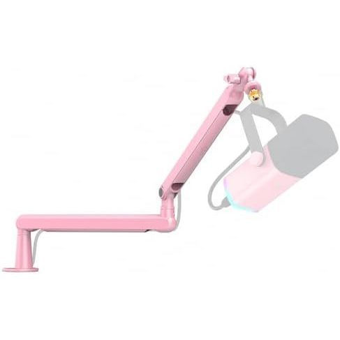 FIFINE Boom Arm Mic Stand, Low Profile Microphone Arm Stand, Podcast Mic Boom Arm with Desk Mount, C