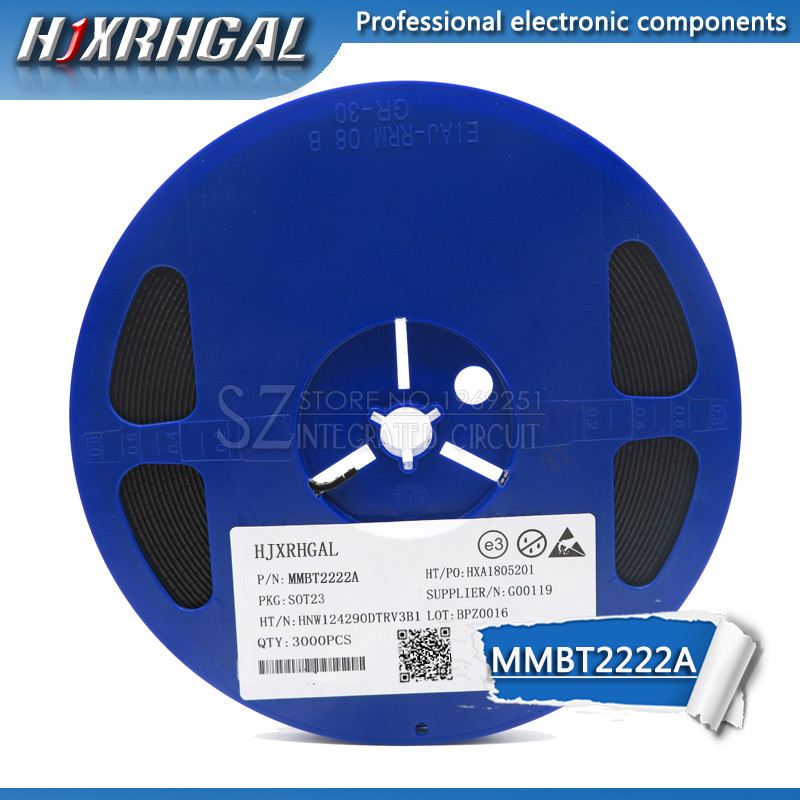 1Reel 3000PCS MMBT2222A SOT-23 MMBT2222 2N2222 SMD ทรานซิสเตอร์ใหม่และ hjxrhgal