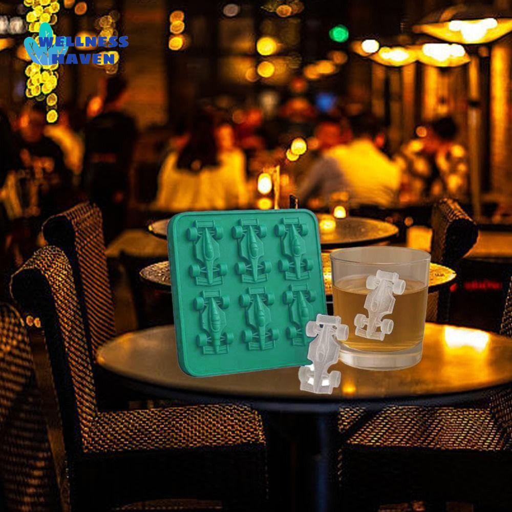 WELLNESSHAVEN Formula Racing Car Ice Mold, 6-Cavity Silicone Racing Car Jelly Mold, ในครัวเรือน Non-