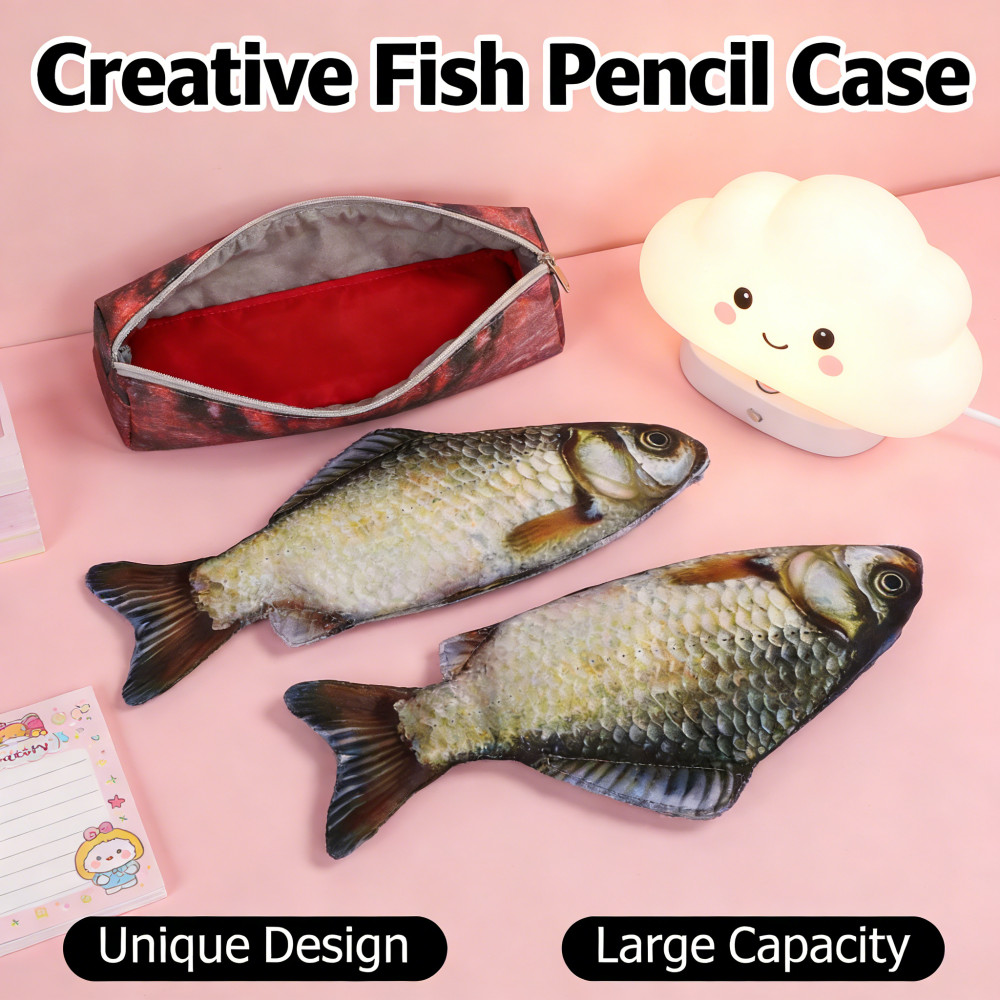 Crucian Pencil Salted & Case Fish Unique, School Design Funny, รูปทรงเครื่องเขียน