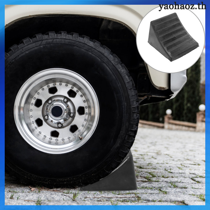 1 PC ล้อยาง Chock รถ Tyre Skid Stopper Heavy Duty สีดําสนับสนุน Pad yaaohaoz