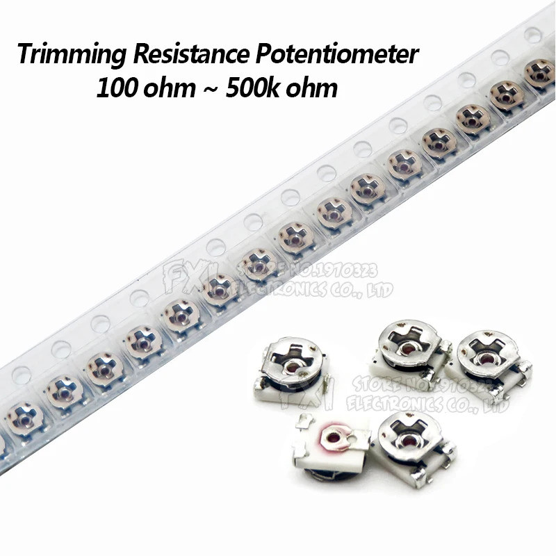 10pcs 3*3 Trimmer ความต้านทาน Potentiometer Trimpot SMD 3X3 ปรับ Variable resistor 100 500 1K 2K 5K 
