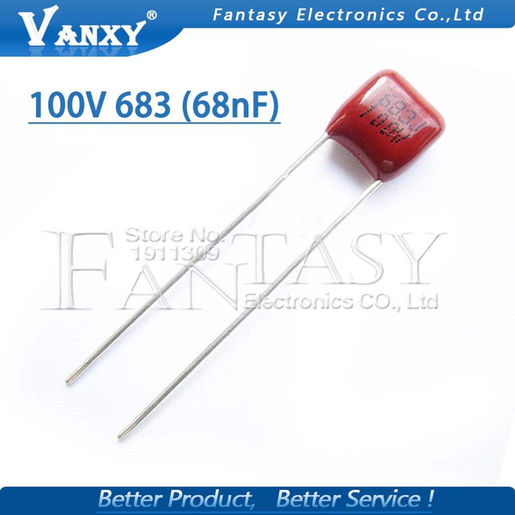 20PCS 100V683J 68NF 0.068UF Pitch 5 มม.100V 683 CBB ตัวเก็บประจุฟิล์มโพรพิลีน