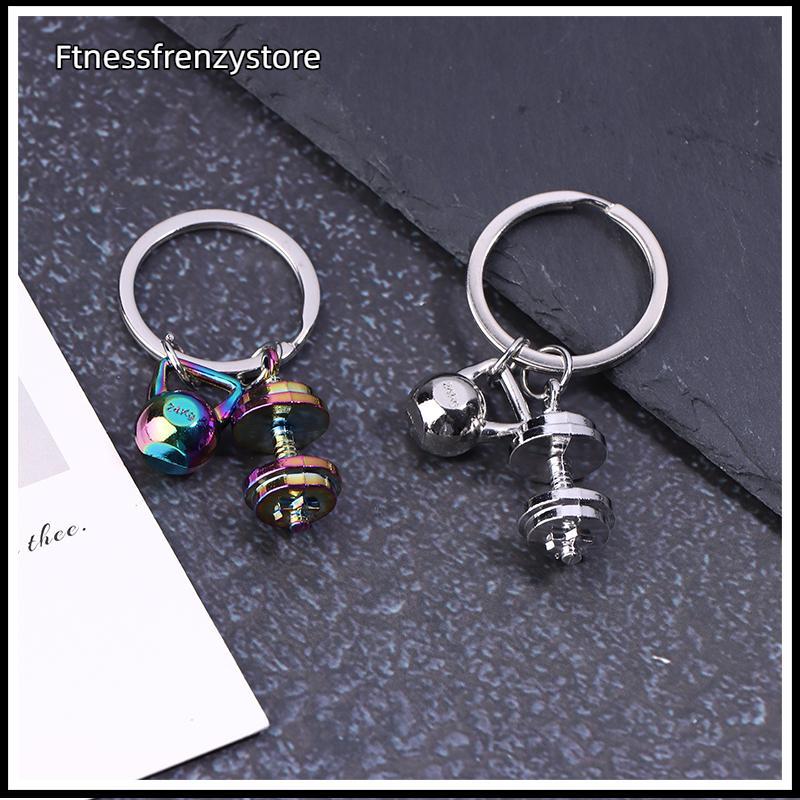 [FF] Mini Metal Dumbbell Keychain For Man Double Dumbbell Gym Promotion Small Gift Mobile Bapa Hangi