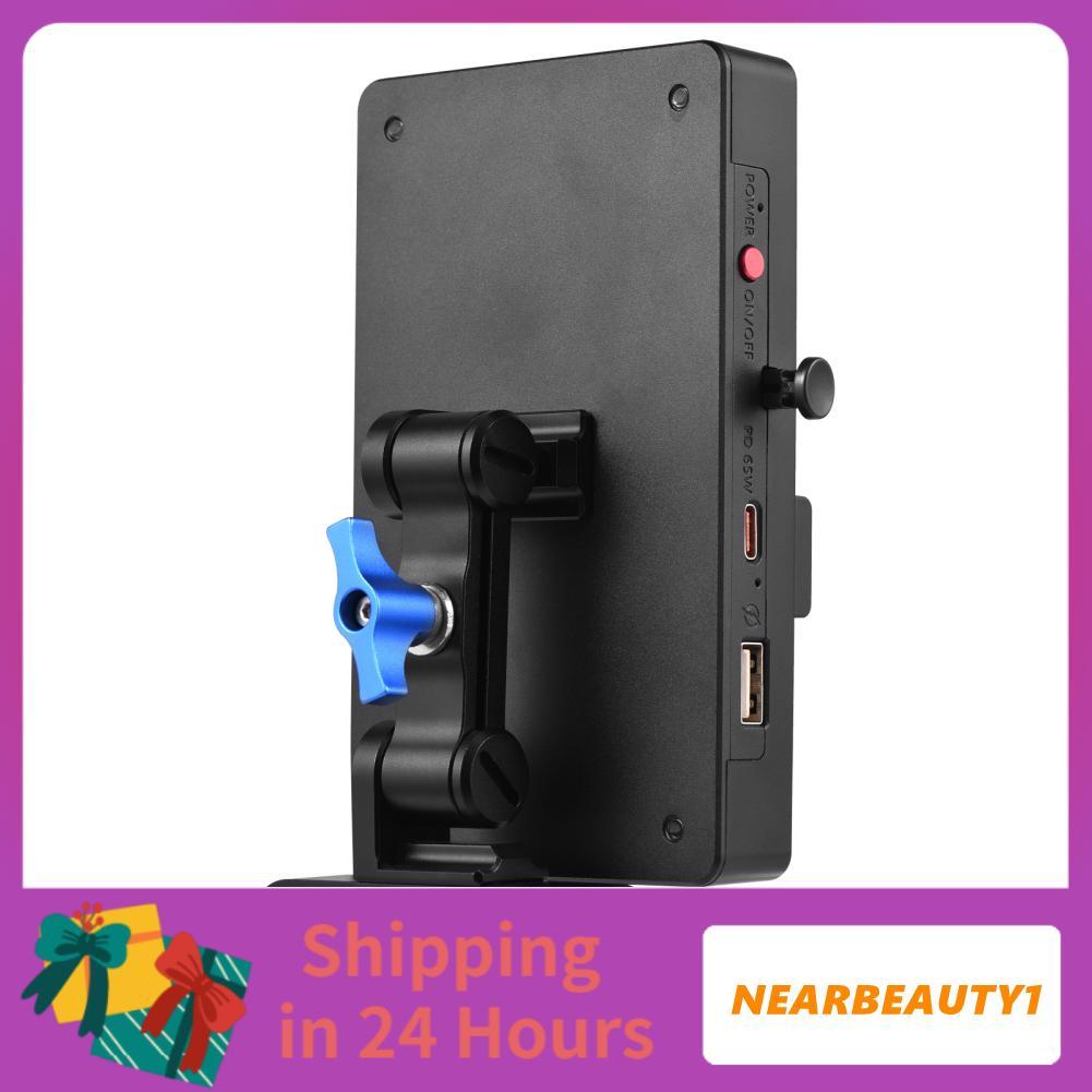 Nearbeauty1 Nearbeauty1 Andoer V Mount แผ่นล็อคอะแดปเตอร์ 65W PD Fast ชาร์จ 15mm Rod CLAMP ปรับแขน 8