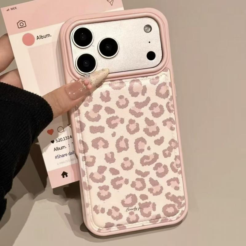 เคสโทรศัพท์หนังแท้ลายเสือดาว ใช้ได้กับ iPhone 13 Pro/11/12 Pro Max/14/15/16, X/XS/XS Max, 7/8 Plus ปกป้องเลนส์คุณภาพสูง