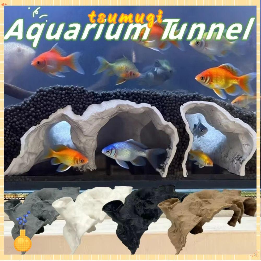 TSUMUGI ถังปลาใต้ดินถ้ํา,ปลอดภัยพิมพ์กรวดอุโมงค์ถ้ํา,ตลก Rest ปลา Hideout หินบ้านถังปลาเครื่องประดับ