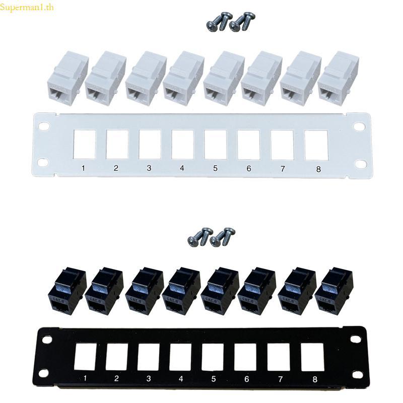 ที่ดีที่สุด CAT6 8 พอร์ตแผงแพทช์รองรับด้านหลัง CAT6 Unshielded พร้อมรหัส T568A B สายไฟสําหรับ RJ45 ส