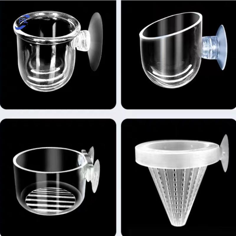 FIL อะคริลิคโปร่งใส Aquatic Plant Holder ถ้วยดูดสําหรับ Aquarium Plant Propagation และ Betta Breedin