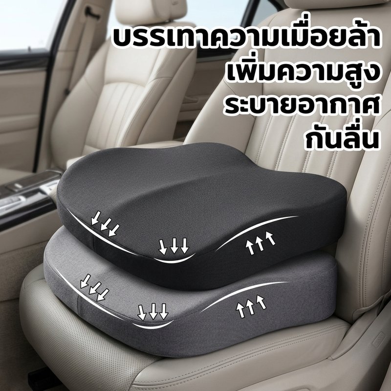 เบาะรองนั่งรถยนต์ โฟมหน่วยความจำอวกาศ ระบายอากาศ พื้นผิวกันลื่น ลดแรงกดทับ เหมาะกับผู้หญิง