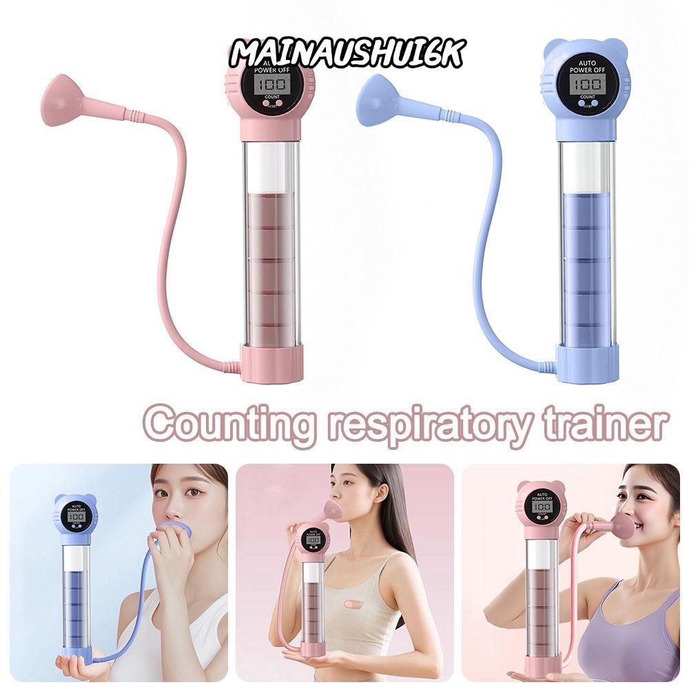 MAINAUSHUI6K Breathing Dumbbells, Counted Diaphra Breathing Trainer,ปรับความต้านทาน Lung ความจุ Expa