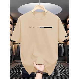 Woo Right เสื้อยืดพิมพ์ลายตัวอักษรผู้ชาย ความยาวอนาคต สไตล์ลำลอง เหมาะสำหรับเสื้อผ้า แขนสั้น Man Clothing คอกลม