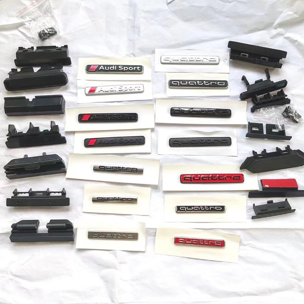 เหมาะสําหรับ Audi China สุทธิโลโก้รถ A4L/A6L/Q3/Q5 ขับเคลื่อนสี่ล้อ quattro โลโก้ Audi Sport ด้านหลั