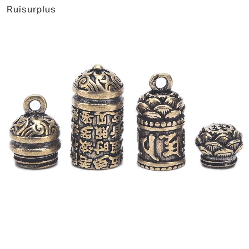[Rui-t] ทองเหลืองกลวงพระพุทธรูปพระสูตรกระบอกจี้พวงกุญแจสร้อยคอเครื่องประดับกล่องยา
