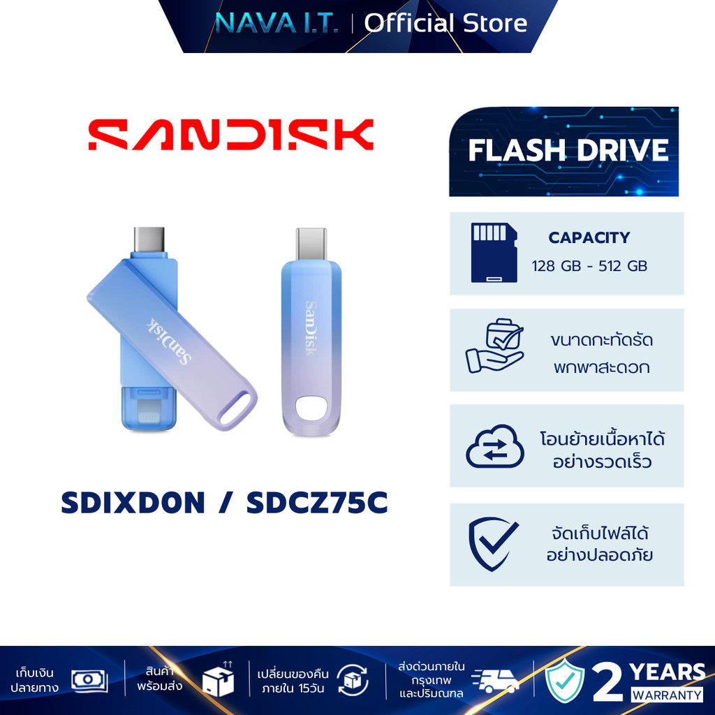 SanDisk Creator Phone Drive / Creator USB-C Flash Drive ขนาดกะทัดรัด พกพาสะดวกต่อการใช้งาน