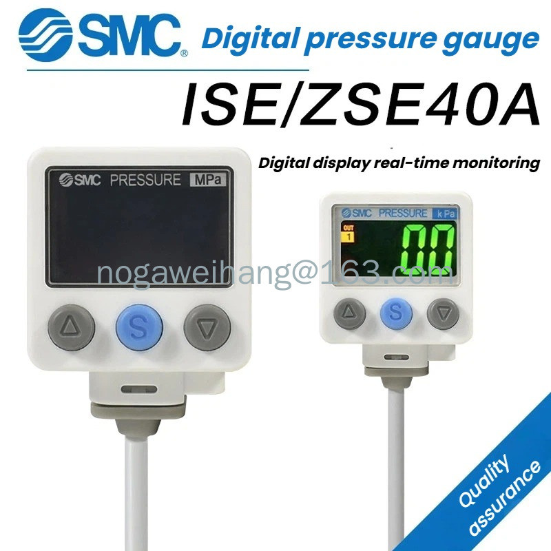 SMC สวิตช์แรงดันจอแสดงผลดิจิตอล ISE40A-01-R เครื่องวัดความดันลบสูญญากาศ ZSE40AF-01-RTV-X501