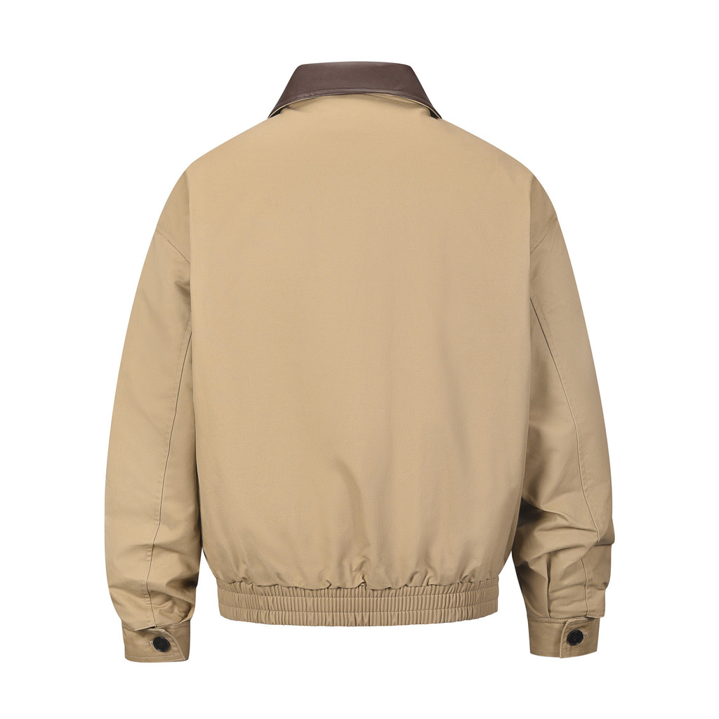 BQOV Barn Style Multi-Pocket Workwear Jacket Heavy Retro Turn-Down Collar Detroit Unisex Cotton Coat