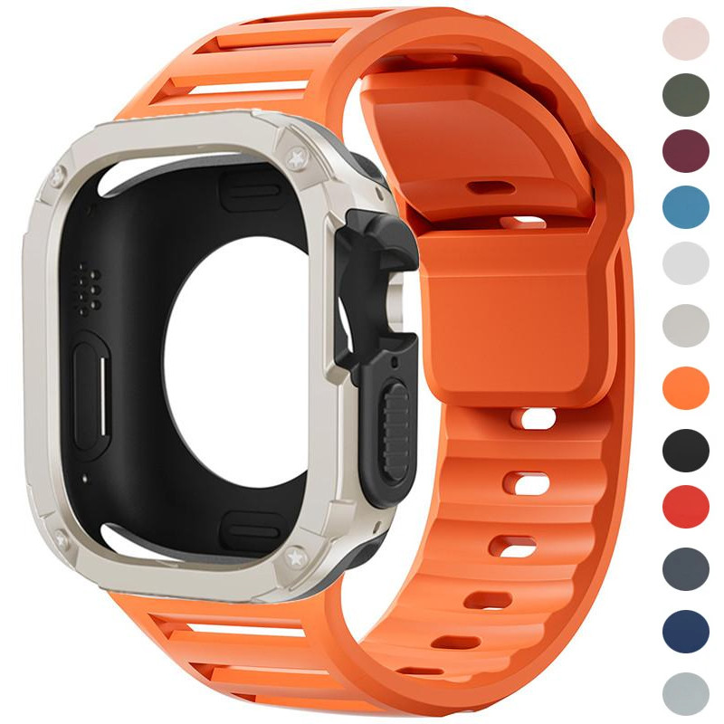 เคส PC TPU + สายซิลิโคนสําหรับ Apple Watch Ultra 3 2 49 มม.Series11 10 9 8 7 6 SE 46 มม.45 มม.44 มม.
