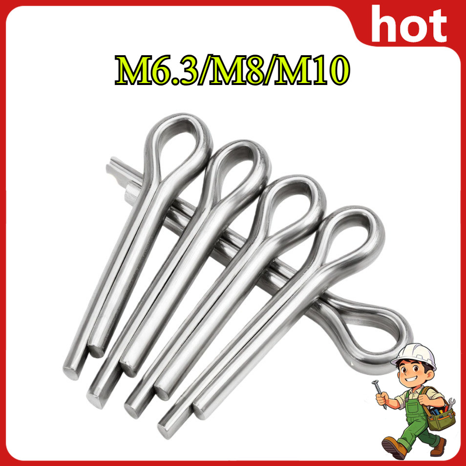 พินเสียบถ่าง สแตนเลส 304 Cotter Pin SUS304M6.3/M8/M10 MK-001-8