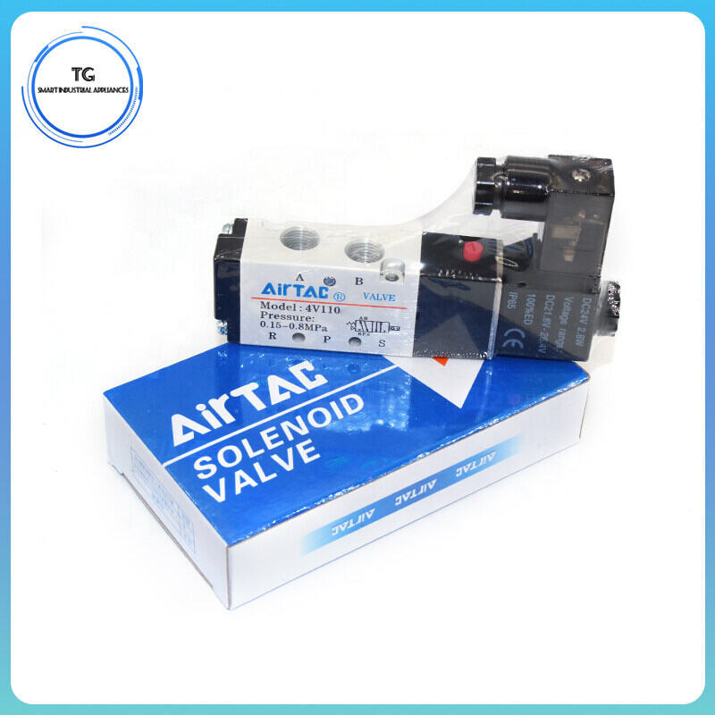 4V110-M5 4V130E-06 AC220V 4V130P-06 AIRTAC DC 24V 2-way 5 ทางโซลินอยด์วาล์ว