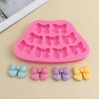 😊Cutenery😊แม่พิมพ์ซิลิโคน ดอกไม้การ์ตูนน่ารัก Bow Fondant แม่พิมพ์ซิลิโคน DIY เค้กตกแต่งช็อคโกแลตขนมเบเกอรี่แม่พิมพ์