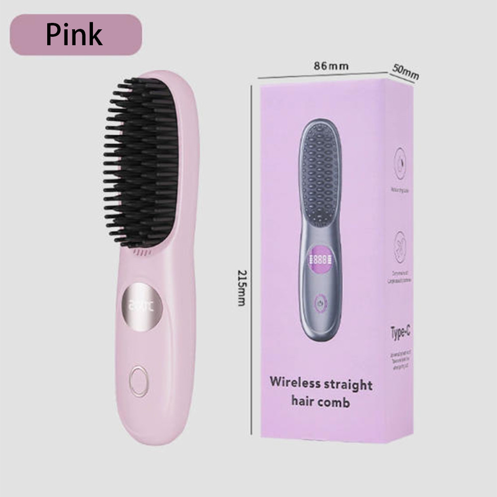 Portable Hair Straightener Brush AntiScald Hair Cordless Hair Straightener Brush