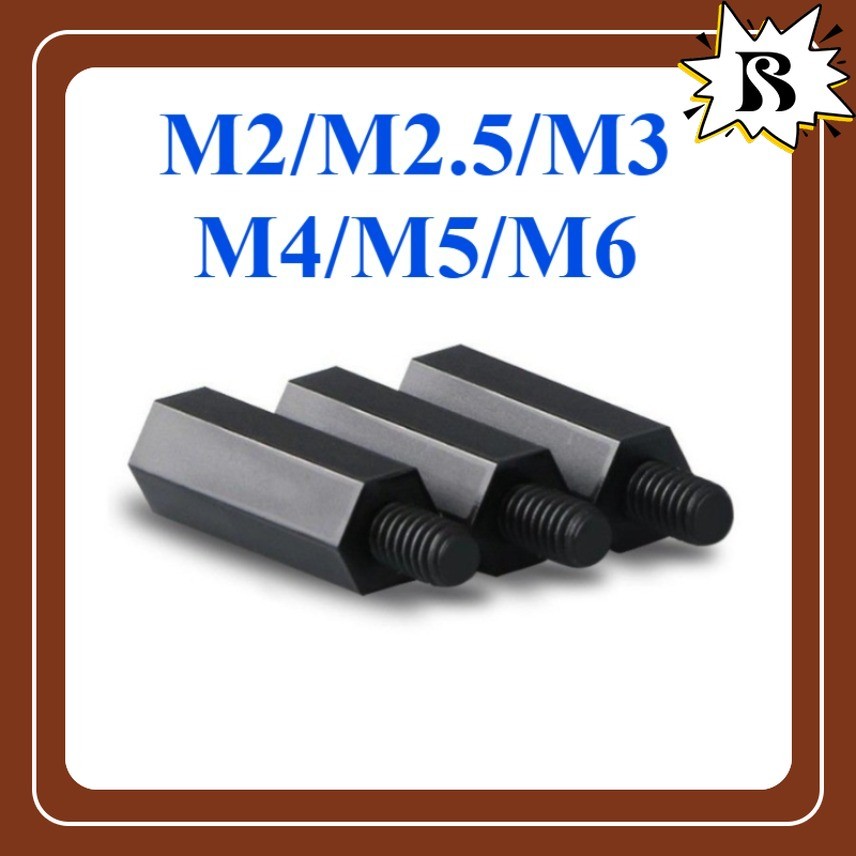 คอไนลอนหกเหลี่ยมหัวเดียว, คอลัมน์แยก, คอลัมน์รองรับ, คอลัมน์สเปเซอร์, สกรูแกนพลาสติก M2/M2.5/M3/M4/M