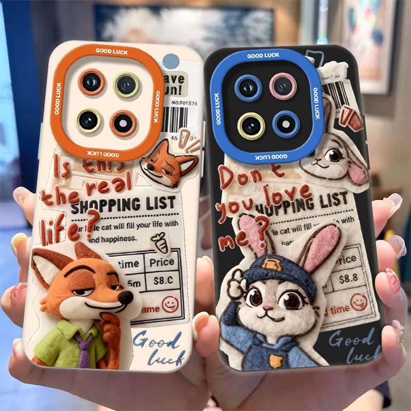 สําหรับ iQOO 15 13 12 11 Z9 Z9X Z7 Z7X 5G เคสโทรศัพท์ปลอกการ์ตูน Fox กระต่ายสัตว์น่ารักซิลิโคนกันกระแทกป้องกันกรณี