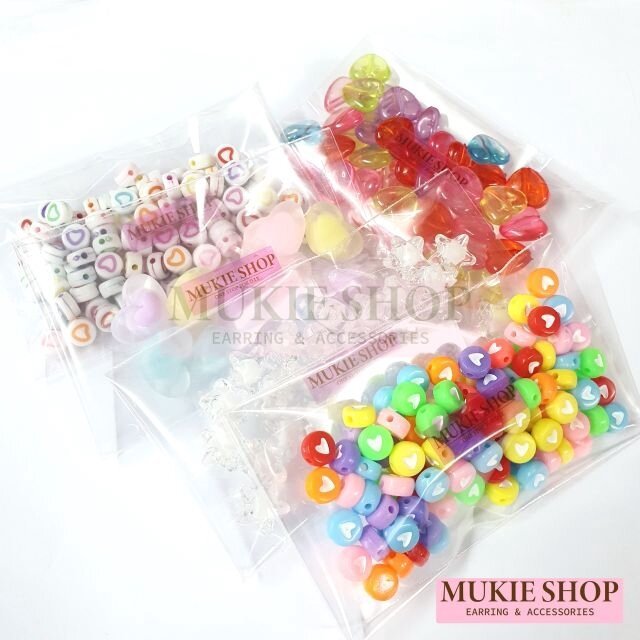 Mukie shop DIY ลูกปัด ลูกปัดคละสี ลูกปัดดอกไม้ V.4 หลายแบบหลายขนาด มุกี้ ช้อป ราคา ถูกที่สุด ดีลบีเคเค แกลเลอรีภาพที่ 4