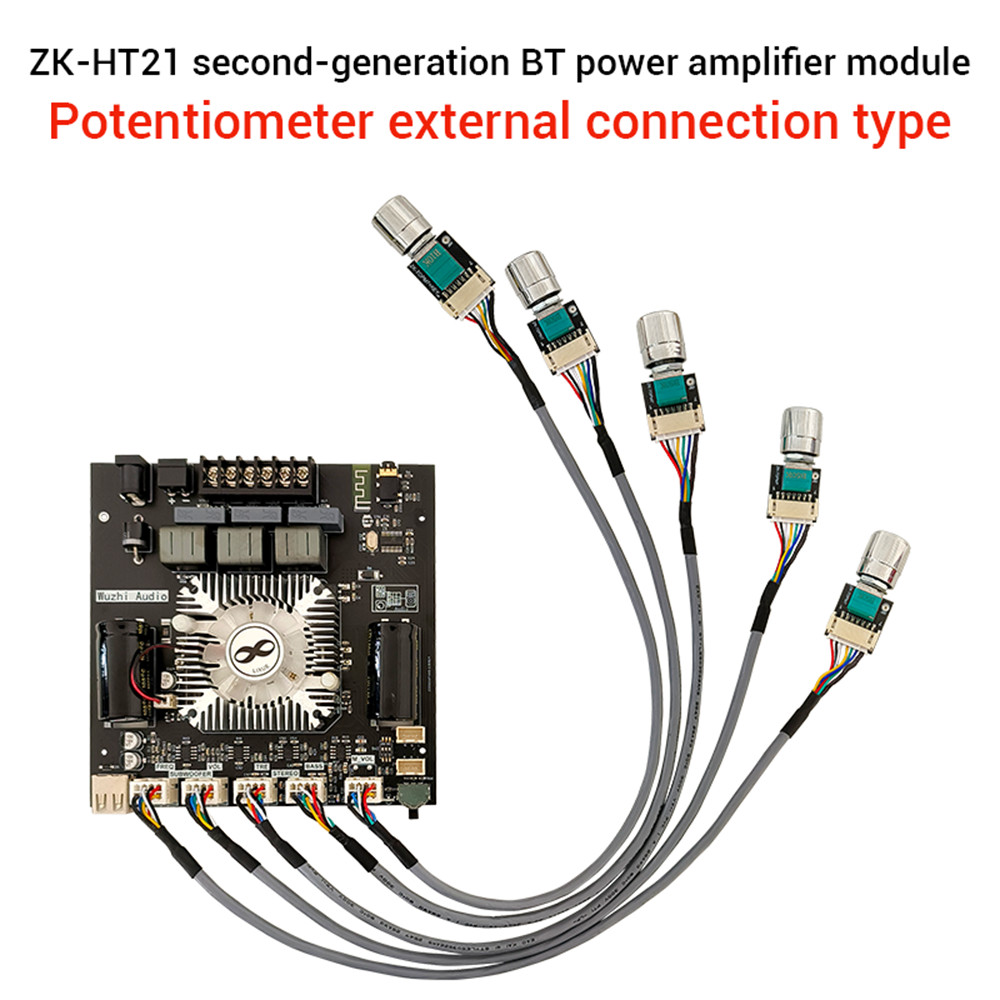 HT21-2G รุ่นที่สอง 2.1-Channel TDA7498E บลูทูธเครื่องขยายเสียงโมดูลซับวูฟเฟอร์ 160Wx2 + 220W
