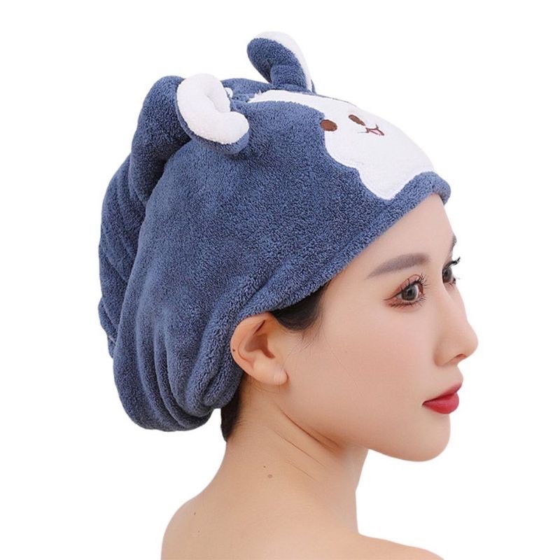 พร้อมส่ง ผ้าคลุมผม แห้งเร็ว ผ้าคลุมผม ไมโครไฟเบอร์ ดูดซับผมแห้ง ใช้ได้ทั้งเด็กและผู้ใหญ่ - รูปที่ 3