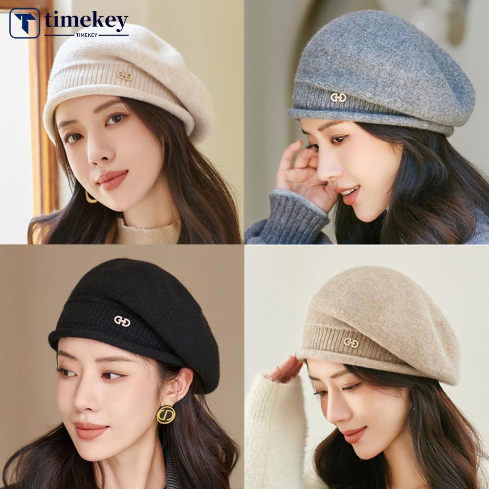 หมวกถักนุ่มสำหรับผู้หญิง สไตล์หรูหรา พร้อมขายเป็นของขวัญ Timekey B7K3