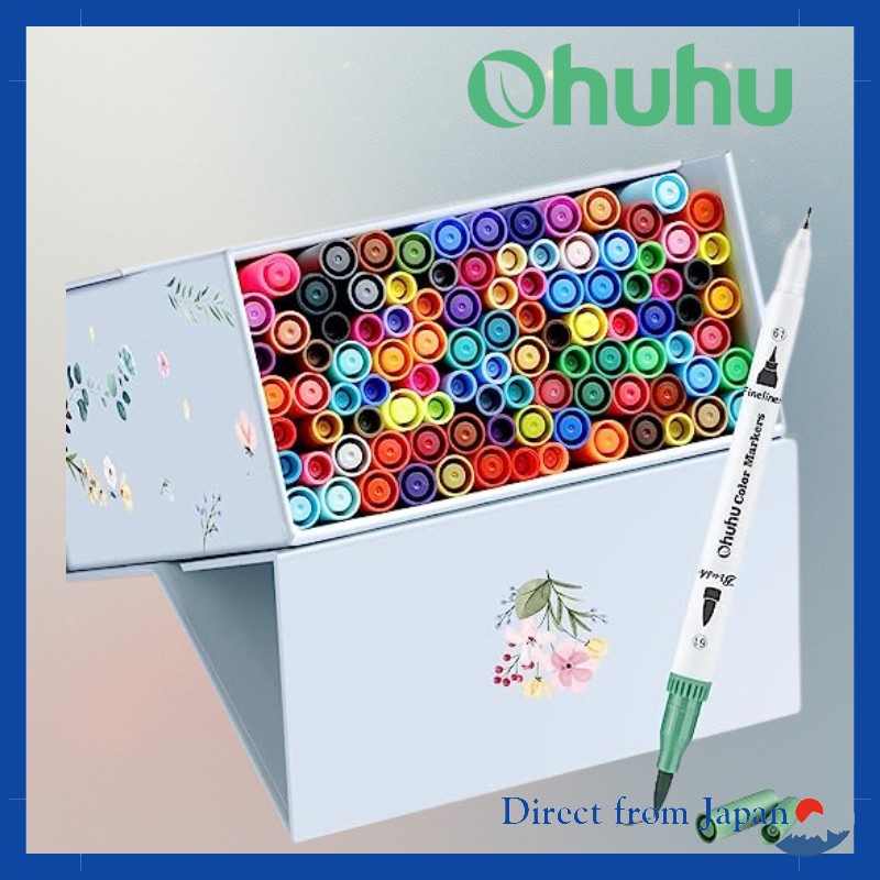 Ohuhu 120-Color Art Marker Set - Water-Based Twin Markers for Illustration, Coloring, and Journaling