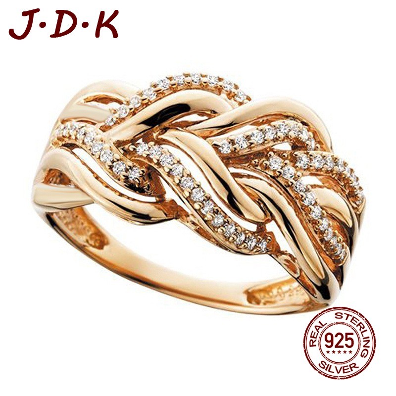 JDK 18K Gold Plated Ring Creative Hollow Design