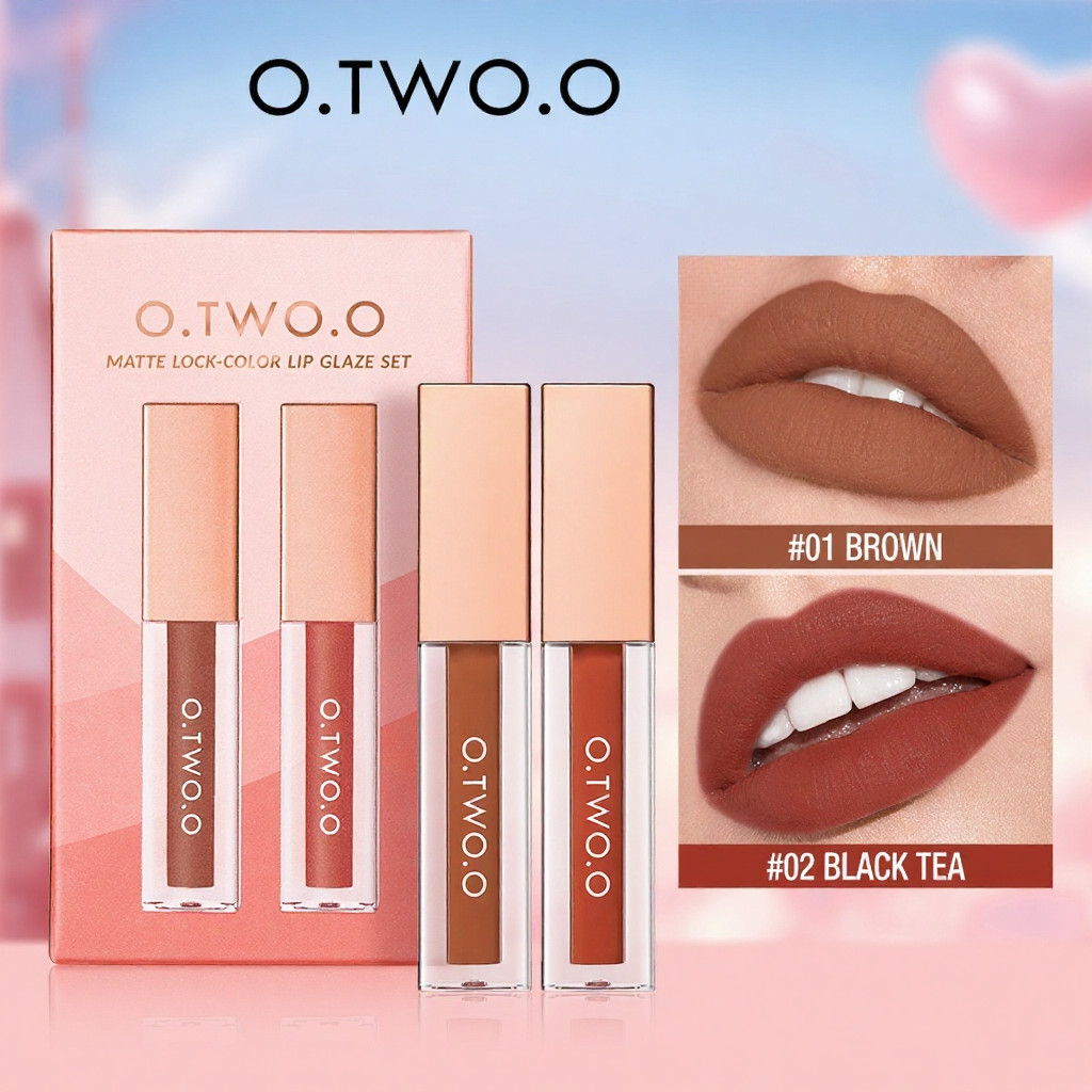 O.TWO.O 2 ชิ้น Mini Makeup ลิปสติก Set Lipmatte 2 ชิ้นลิปสติก 3 สี