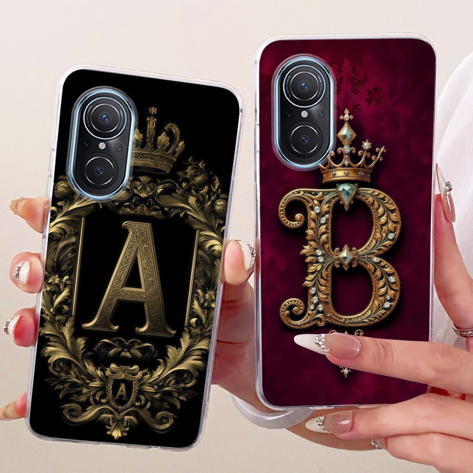 สําหรับ Huawei Nova 9 SE กรณี JLN-LX1 JLN-LX3 หรูหราตัวอักษรเริ่มต้นซิลิโคนนุ่ม Fundas สําหรับ Huawe