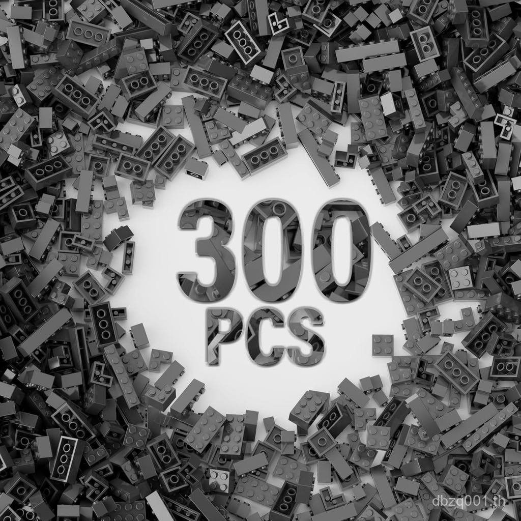 300 ชิ้น Dark Grey อิฐ Bulk Assortment Pack, อุปกรณ์อิฐสีเทาเข้มสําหรับอาคาร 12 ขนาด, เข้ากันได้กับช