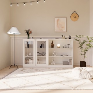 Looms  GLAZIA ตู้เตี้ยกระจก80&ตู้เตี้ยโล่ง80 สีขาว