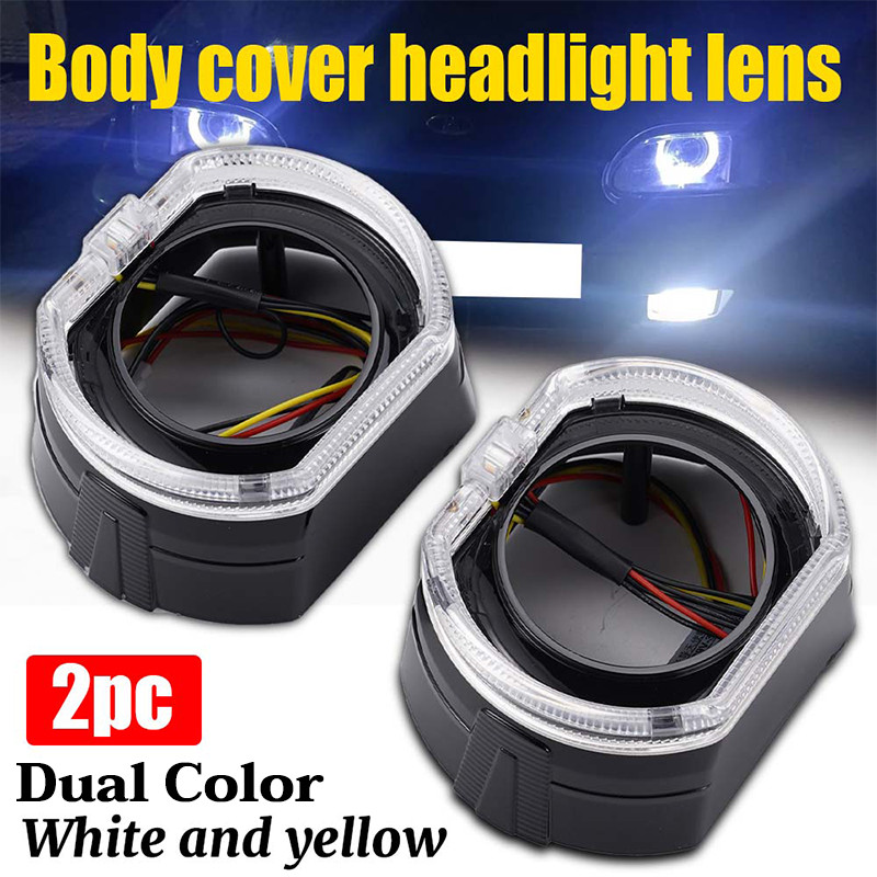 2.5 นิ้ว 3 นิ้วสีดําเงิน Shrouds ฝาครอบ LED Angel Eyes สําหรับ Koito Q5 Hella Bixenon Hid โปรเจคเตอร