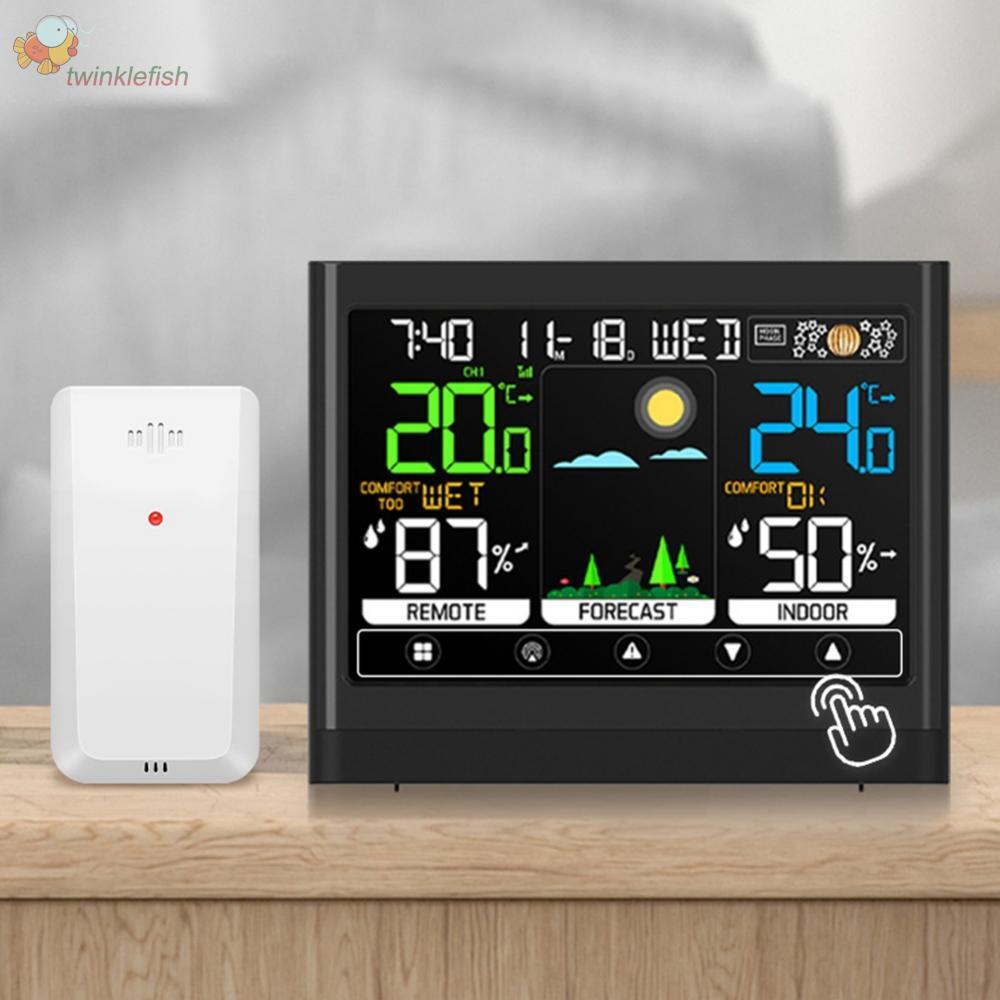Digital Weather Clock Touchscreen Weather Station พร้อม Temp&Hummidity Monitor