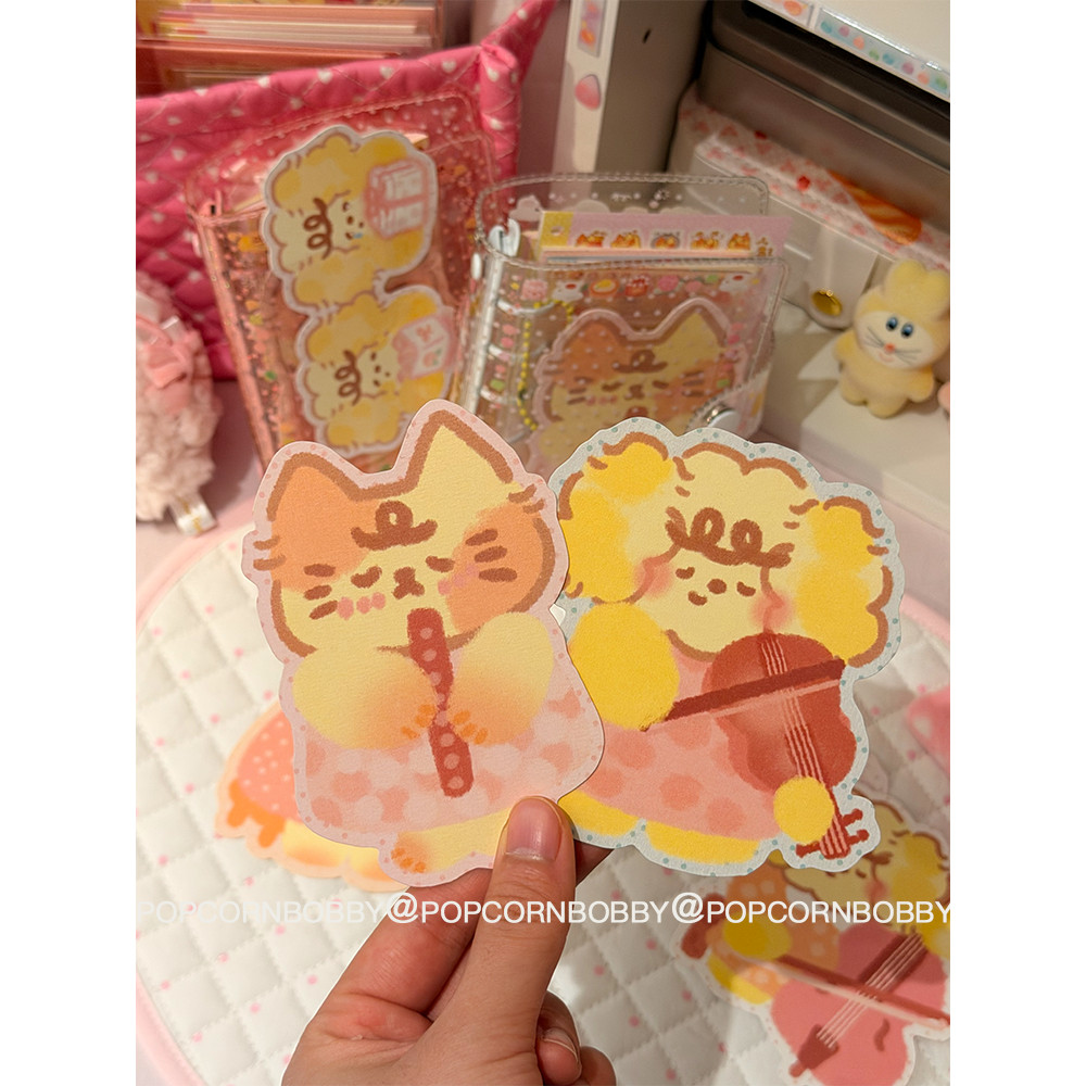 postit postit น่ารัก การออกแบบดั้งเดิมของ Popcornbobby บัตรอวยพรรูปพิเศษของ Bobby